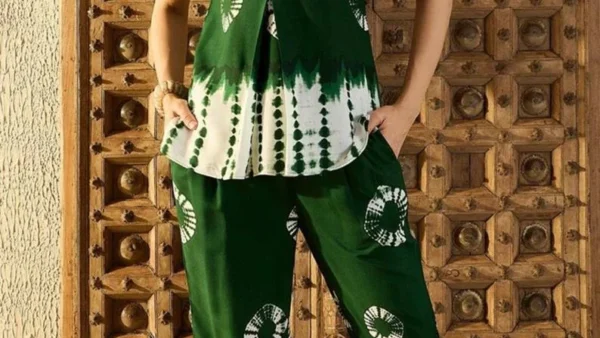 green tie-dye co-ord set