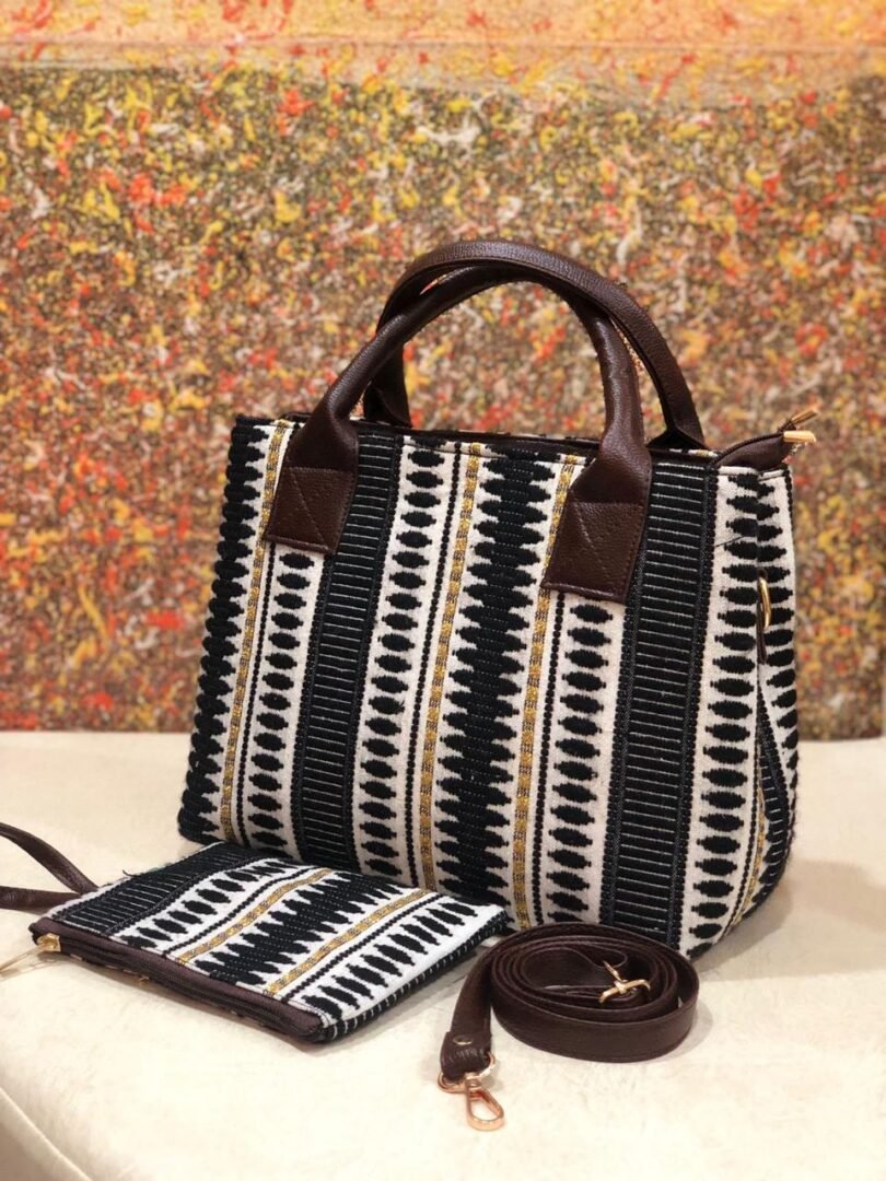 Tim Tim Handbag cum Sling – Stylish & Versatile Rugged Fabric Bag (14" x 12") - Image 5