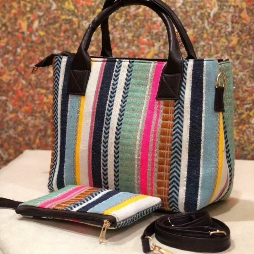 Tim Tim Handbag cum Sling – Stylish & Versatile Rugged Fabric Bag (14" x 12") - Image 7