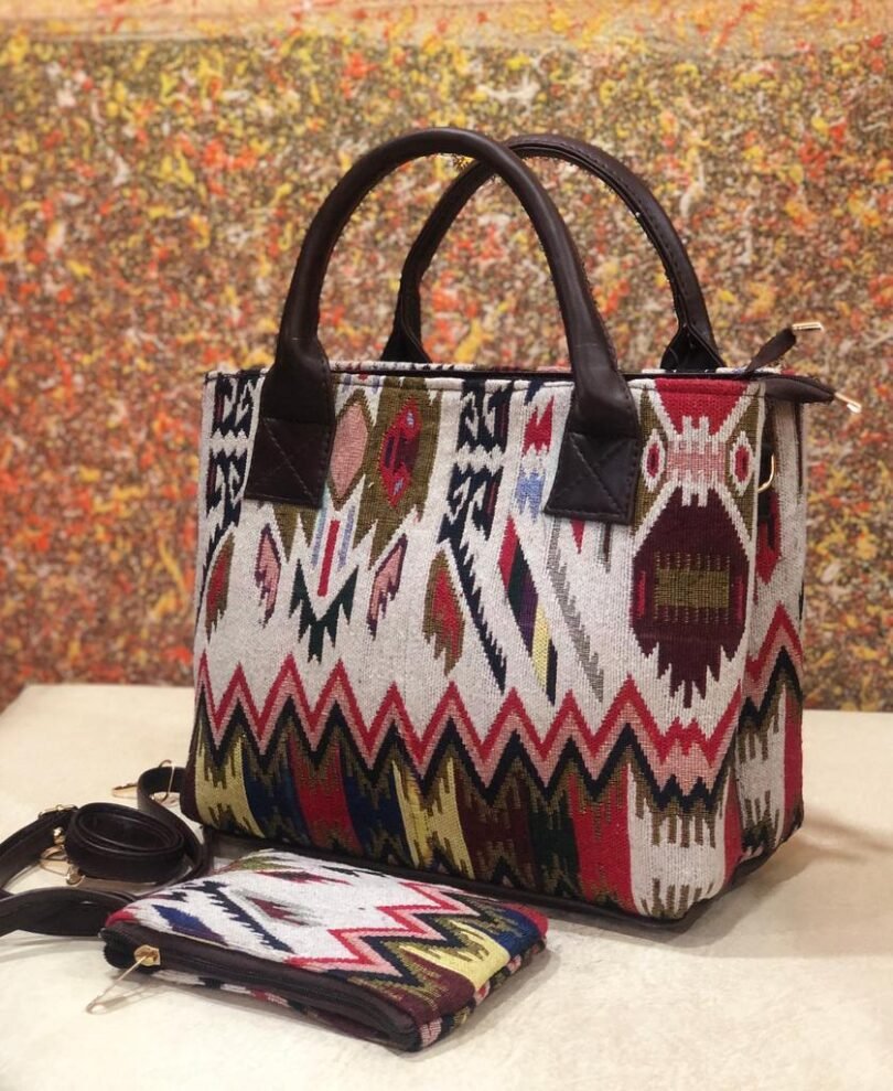 Tim Tim Handbag cum Sling – Stylish & Versatile Rugged Fabric Bag (14" x 12") - Image 13