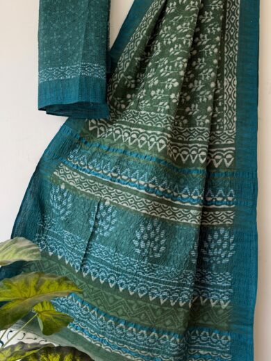 Sea Green Cotton Saree